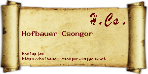 Hofbauer Csongor névjegykártya