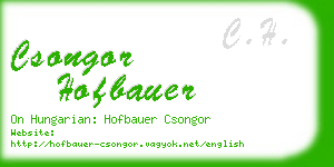 csongor hofbauer business card